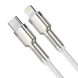 Кабель Baseus Cafule Metal USB-C to Lightning PD 20W 2m White (CATLJK-B02) [71406] - мініатюра 2