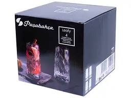 Набір високих склянок Pasabahce Leafy 450 мл, 4 шт. (420955-4) - мініатюра 6