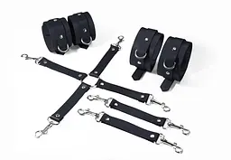 Набір для БДСМ Feral Feelings BDSM Kit 3 Black, наручники, поножі, хрестовина