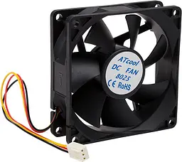 Вентилятор 80mm ATcool 8025S DC sleeve fan 3pin 80*80*25мм (10496)