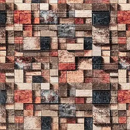 Декоративна 3D панель Sticker Wall самоклейка під цеглу Кольорова мозаїка 700х770х4мм 350 SW-00000532