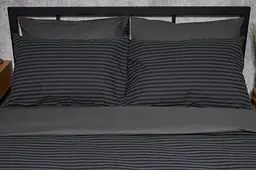 Набір наволочок Moon&Star Бязь Gold Люкс Gray Stripe&Black 70х70 см 2 шт