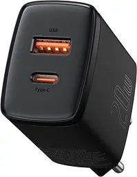 Зарядний пристрій Baseus Compact Quick Charger U+C 20W EU black (CCXJ-B01) - мініатюра 2