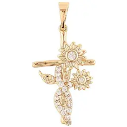 Кулон Xuping Позолота 18K "Хрест з квітами» для ланцюжка до 5мм (262409)