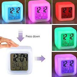 Годинник UFT Clock kub Colour Changing з термометром хамелеон - мініатюра 2