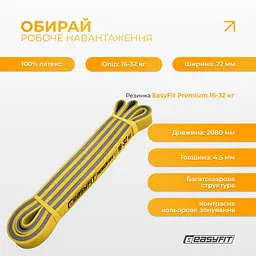 Двошарова резинка для підтягування EasyFit Premium 16-32 кг - мініатюра 3