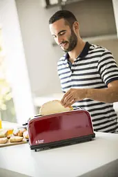 Тостер Classic 1100Вт, довгі слоти, метал, червоний Russell Hobbs teh0025672 - мініатюра 9