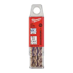 Свердло по металу HSS-Co MILWAUKEE DIN338, діаметр 5,0х86х52мм, (10шт), пластикова коробка