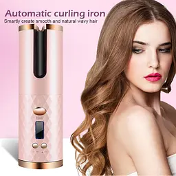 Бездротова автоматична плойка UKC Hair Curler, що обертається, з акумулятором 5200мАч Рожевий - мініатюра 6