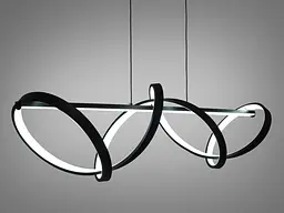 Люстра стельова LED Diasha 2263-120BK 84W, 4620 лм, чорний, сучасний стиль для кафе, вітальні, кухні - мініатюра 2