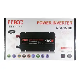 Автомобільний інвертор-перетворювач напруги 12 V-220 V з чистою синусоїдою для котла, насоса та холодильника 1500 W UKC NFA 1500D 12 V-220 V 1500 Вт - мініатюра 11