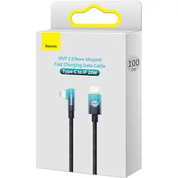 Дата кабель USB-C to Lightning 1.0m 20W 90° corner black/blue Baseus (CAVP000221) - мініатюра 5