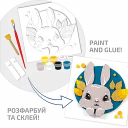 Картина 3D, Зайченя , МДФ ґрунтоване, 18х18см, ROSA TALENT - мініатюра 3