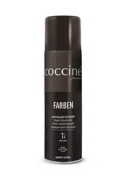 Фарба для шкіри з блиском Coccine Farben, чорна, 200 мл — спрей для відновлення кольору гладкої шкіри