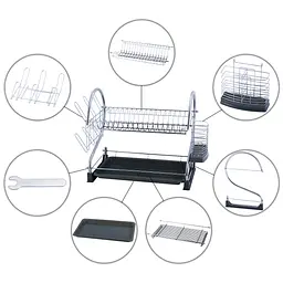 Сушка для посуду Kamille KM-0762В чорна - мініатюра 3