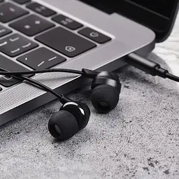 Навушники вакуумні Borofone Bm28 Jack 3.5 з еластичним кабелем чорні - мініатюра 5