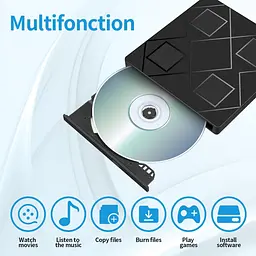 Зовнішній CD/DVD привід BEVA USB 3.0/Type-C із SD/TF слотами та USB-хабом - мініатюра 5