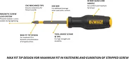 Викрутки TOUGHSERIES MAX FIT, SL, PH, набір 6шт DeWALT hoz0014170 - мініатюра 8