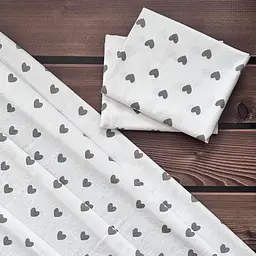 Пелюшка байкова (фланелева) тепла для новонароджених у пологовий будинок 100 х 80 см BST Сірі сердечки - мініатюра 2