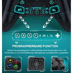Перемикач бездротового контролера ALEEMTRY Pro Controller з функцією RGB Light/Programmable/Ake - мініатюра 5