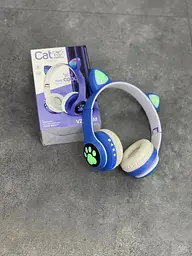 Повнорозмірні навушники бездротові No Brand Cat Headset M23 Bluetooth з RGB підсвічуванням та котячими вушками Blue - мініатюра 6
