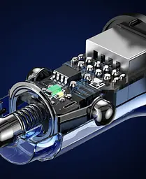 Автомобільний зарядний пристрій Usams 15W роз’єми USB та USB Чорний (6958444901244) - мініатюра 4