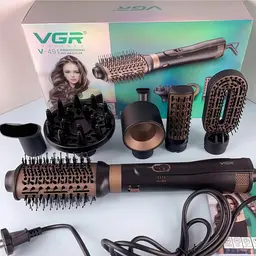 Фен щітка для волосся чорна 1000 W, мультистайлер з насадками, фен браш VGR V-491 - мініатюра 2