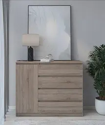 Комод в спальню MebelStar Нео 1Д4Ш 120x43x98 см Трюфель (MBS-1057) - мініатюра 2