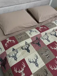 Комплект постільної білизни Ecotton полуторний 29345-2 Оленi на червоному (24289) - мініатюра 14