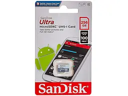 Карта пам'яті microSDXC (UHS-1) SanDisk Ultra 256Gb class 10 A1 (100Mb/s) (SDSQUNR-256G-GN3MN) - мініатюра 2