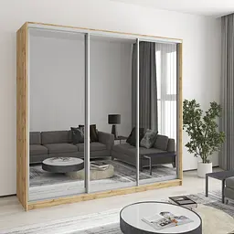 Шафа-купе тридверна MebelStar Комбо AL 3 Дзеркала 220x60x210 см Дуб тахо (MBS-4309)