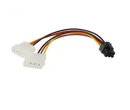 Перехідник живлення 6-pin VGA (M) - 2 x Molex (M), 20 см, CHiNa (S0111)
