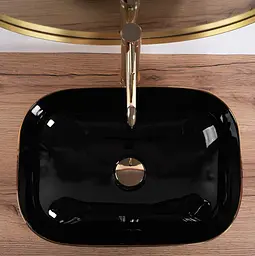 Умивальник Rea Belinda 33x46,5 black/gold brush (REA-U8780), Структурна - мініатюра 5
