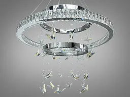 LED-люстра Diasha 598/800+500+400HR хром з метеликами 176 Вт пульт - мініатюра 5