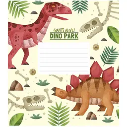 Зошит учнівський Школярик Dino park, в косу лінію, 12 аркушів, ВД-лак, 30 шт. (012-3227C) - мініатюра 3