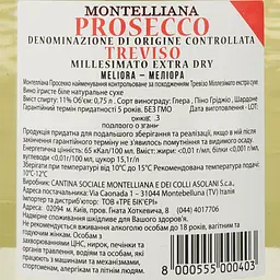 Ігристе вино Montelliana Meliora Prosecco Millesimato біле сухе 0.75 л - мініатюра 4