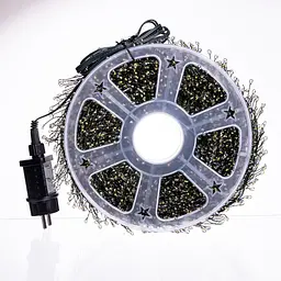 Гірлянда нитка роса 2000 LED зелений провід жовте сяйво кімнатна гірлянда на ялинку вулична ілюмінація вуличні гірлянди Жовта Garlando D2000L100MGY - мініатюра 6