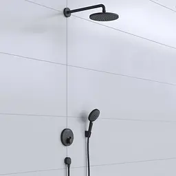 Душова система прихованого монтажу Hansgrohe Raindance S 240 1jet ShowerSelect S з термостатом Matt Black 27959670, Чорний матовий - мініатюра 2