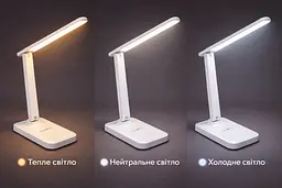 Настільна світлодіодна лампа сенсорна від usb 3 режима світла SL-127 5W CCT LED WH - мініатюра 7