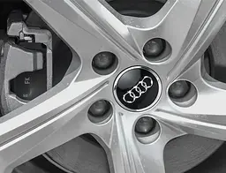 Ковпак колеса Audi Чорний+Хром d=69мм, посадковий d=60мм (ковпачок, заглушка диска) 1 шт - мініатюра 2