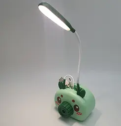 Настільна LED-лампа дитяча акумуляторна на гнучкій ніжці 22 см з органайзером точилкою та підставкою для телефону світильник Elite EL-2178 зелена - мініатюра 2