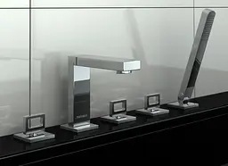 Змішувач на борт ванни Kohlman Nexen chrome QB242U Хром - мініатюра 2