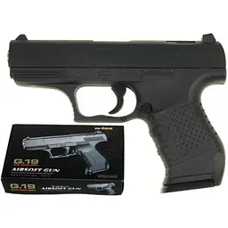Дитячий пістолет Galaxy на кульках "Walther P99" G19 Метал, чорний
