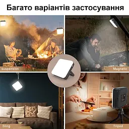 Ліхтар для кемпінгу 80W з 3-ма режимами, регулюванням яскравості з акумулятором 10000 мАч Unibrother YL-202 (100930) - мініатюра 7