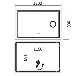 Дзеркало Mixxus Quadro MR20-120x80 MP6624 - мініатюра 4