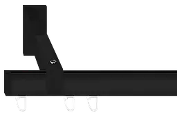 Карниз Скарлайн одинарний у зборі Заглушка Чорний 500 см