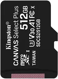 Карта пам'яті Kingston microSDHC/SDXC UHS-I Class 10 Canvas Select Plus 512Gb