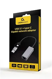 Мережевий адаптер USB 3.1 / Type-C - Ethernet, 10/1000 Мбіт/с, Grey Cablexpert teh0024068 - мініатюра 3