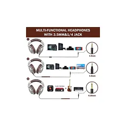 Навушники OneOdio A71 3,5мм/6,35мм Silver/Brown (A71 Silver Brown) - мініатюра 4
