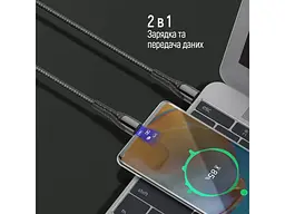 Кабель ColorWay USB-C to USB-C 2m Grey (CW-CBPDCC039-GR) - мініатюра 10